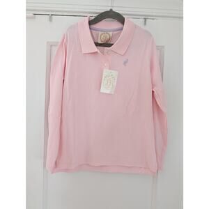 NWT The Beaufort Bonnet Company Girls Pink Peter Pan Collar Polo Shirt Sz 8